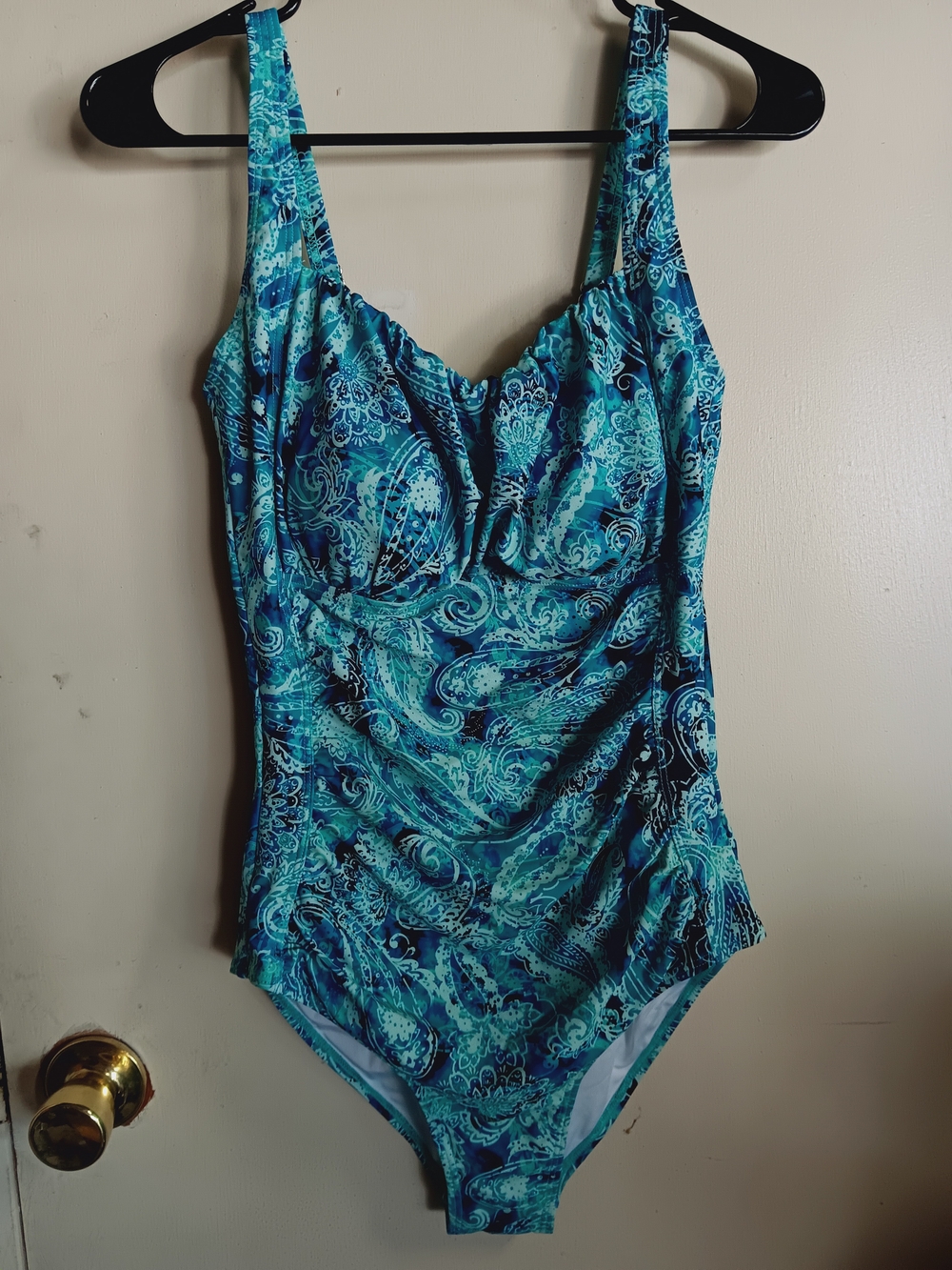 Aqua Eve  One-Piece Swimsuit ,Blue Paisley